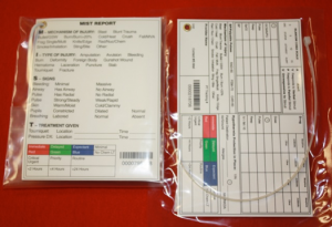 Pictured are the H&H Medical standard and Marine Combat Casualty Care Cards. They range in price from approximately $2 to $4 each.