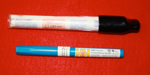 Pictured are the BD Angiocath and the H&H Medical Tension Pneumothorax Needle. Enhanced versions are also available. They range in price from approximately $15 to $43 each.