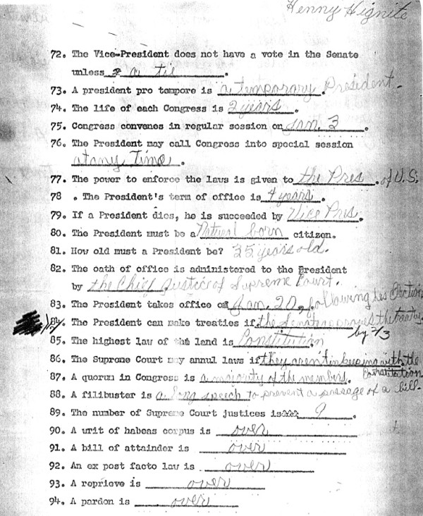 Can you do this 8th Grade Civics test from 1954? Self
